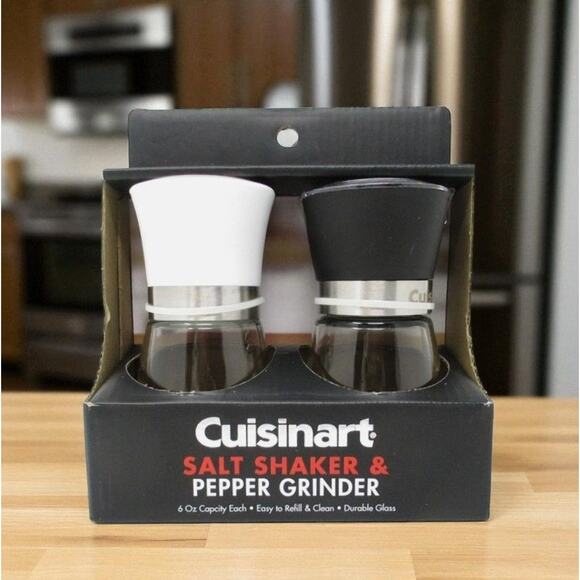 Cuisinart Salt Shaker and Pepper Grinder Set With 6 Oz Capacity Each Kitchen NEW - Picture 1 of 4